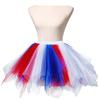 Girls Tutu Skirts Layered Tulle Princess Dresses Sparkle Halloween Tutu Red/White/Blue 3-5T view 2