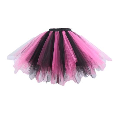 Big Girls Tutu Skirts Layered Tulle Princess Dresses Sparkle Halloween Tutu Black Pink