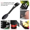 Dilwe Stainless Steel Cutlery, 5 in 1 Portable Multifunctional Stainless Steel Spoon&Fork&Bottle Can Opener&Sawtooth&Cutter for Travel Camping Picnic view 4