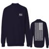 0092. White Vintage American Flag United States America USA us Military Patriotic Men's Crewneck Sweatshirt (Navy Small) view 1