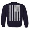 0092. White Vintage American Flag United States America USA us Military Patriotic Men's Crewneck Sweatshirt (Navy Small) view 3