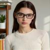 Acetate stylish glasses fashion square eyeglasses for women men clear lens eyewear frame unique design black glasses view 2
