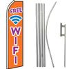 MWS Free WiFi Orange/Blue/Pink Swooper Flag & 16ft Flagpole Kit/Ground Spike view 1