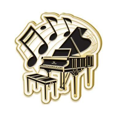 Enamel Piano Music Pins - Piano Lapel Pins, Piano Awards 30 Pack