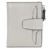 AINIMOER Women's RFID Blocking Leather Small Compact Bi-fold Zipper Pocket Wallet Card Case Purse with id Window (Lichee Grayish White) view 1