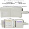 AINIMOER Women's RFID Blocking Leather Small Compact Bi-fold Zipper Pocket Wallet Card Case Purse with id Window (Lichee Grayish White) view 2