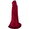 OurLore Unisex Full Length Hooded Robe Cloak Long Velvet Cape Cosplay Costume 59 inch(Wine Red) view 2