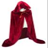 OurLore Unisex Full Length Hooded Robe Cloak Long Velvet Cape Cosplay Costume 59 inch(Wine Red) view 3