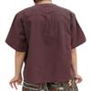 Svenine Childrens Round Collar Tied Chest Short Sleeve Cotton Renaissance Shirt, 8-10 Years, Stamped Fabric - Dark Brown view 2