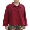 Svenine Childrens Poets Collar Tied Chest Long Sleeve Cotton Renaissance Shirt, 3-6 Years, Plain Fabric - Burgundy Red view 1