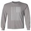 0093. Vintage White American Flag United States America USA Military Patriotic Style Men's Long Sleeve t Shirt (Light Gray Small) view 1