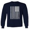 0093. Vintage White American Flag United States America USA Military Patriotic Style Men's Long Sleeve t Shirt (Navy Blue, X-Large) view 1