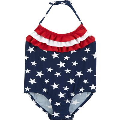 Osh Kosh Toddler Girl's One-Piece Swimsuit Swimwear, Americana, 2T