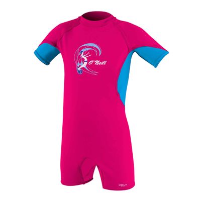 O'Neill Wetsuits Toddler O'zone Short Sleeve Spring, Watermelon/Sky/White, Size 3
