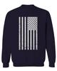 0093. Vintage White American Flag United States America USA Military Patriotic Style Men's Crewneck Sweatshirt (Navy X-Large) view 1