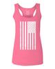 0093. Vintage White American Flag United States America USA Military Patriotic Style Women's Tank Top Racerback (Pink Large) view 1