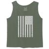 0093. Vintage White American Flag United States America USA Military Patriotic Style Men's Fitted Tank Top (Olive, X-Large) view 1