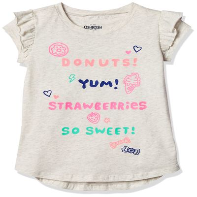 OshKosh B'Gosh Girls' Little Short-Sleeve Tunic, Grey, 8