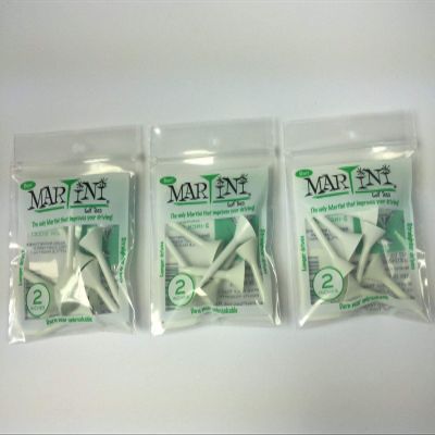 MARTINI 2'' Golf Tees, White (6-TEES in Bag) (3-Bag Special),