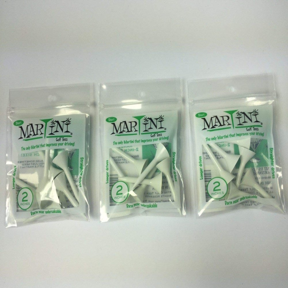 MARTINI 2'' Golf Tees, White (6-TEES in Bag) (3-Bag Special),