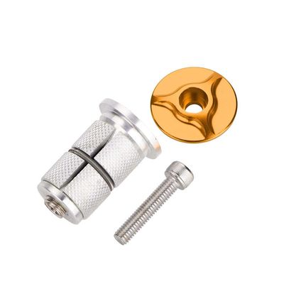 Alomejor Stem Headset Aluminum Alloy Fork Expander Top Cover Bolt for 1 Inch(24.5mm) / 1.25 Inch(28.6mm) (Golden)