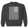 0093. Vintage White American Flag United States America USA Military Patriotic Style Men's Crewneck Sweatshirt (Characol X-Large) view 1