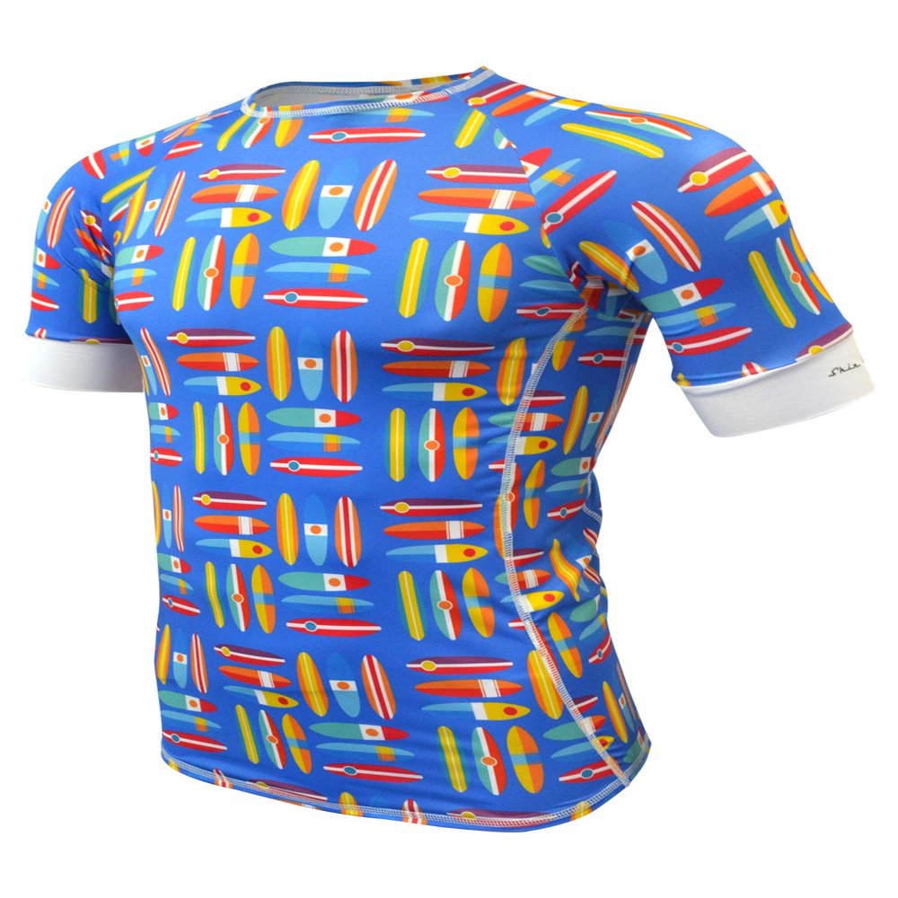 De Soto Men's Skin Cooler Short Sleeve Tri Top (Surfboard, Small)