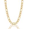 18K Real Gold Gold Chain Necklace for Men & Women 7.5MM Stainless Steel Figaro Chains 26 Inches