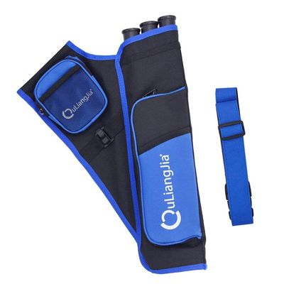 MILAEM Archery 3 Tube Arrow Quiver Belt Waist Hanged Target Quiver Archery Arrow Hip Quiver Arrow Holder Carry Bag Waist Bag Pouch for Hunting Shooting(Blue)