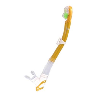 Adult Dry Snorkel with Comfortable Silicone Mouthpiece Snorkeling Scuba Diving (Gold, 49cm)