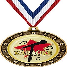 Crown Awards Gold Microphone Music Medals - 2.5" Karaoke Star Singing Award Medal