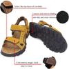 Asifn Men Athletic Open Toe Sandals Slides Outdoor Summer Leather Fisherman Beach Casual Shoes Adventures Outings Hiking 11.5 Black view 2