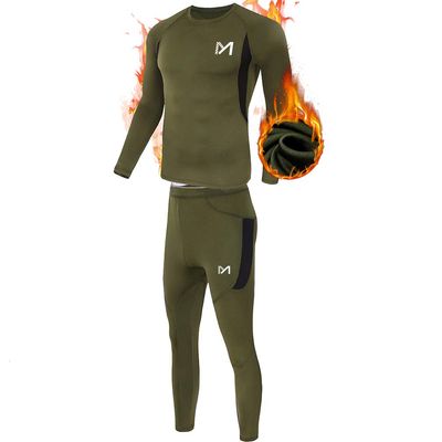 MEETYOO Thermal Underwear for Men, Winter Gear Long Johns Base Layer Top and Bottom Set for Skiing Running