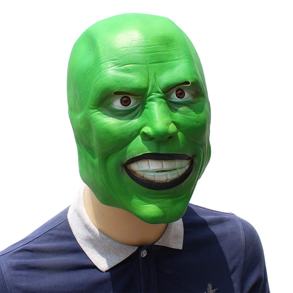 KeQingKeMao Green Face Mask Halloween Funny Latex Mask