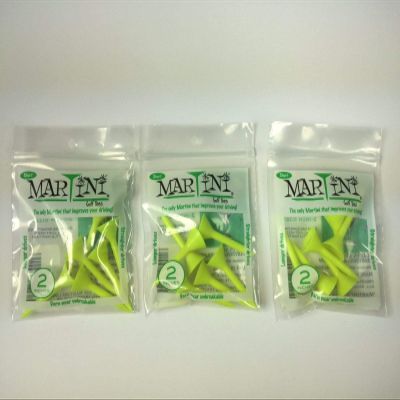 Martini 2'' Golf Tees, Yellow (6-TEES in Bag) (3-Bag Special),