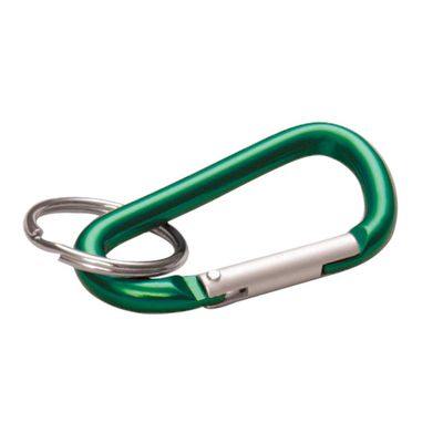 Lucky Line Aluminum Small 2-3/8" Carabiner Clip, Snap C-Shape Link Key Chain, Nickel-Plated Key Ring, Light Weight and Durable, Green, 1 Pack