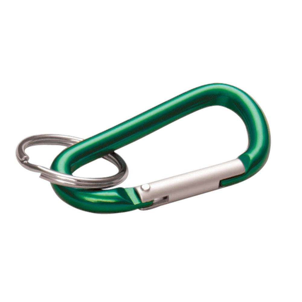Lucky Line Aluminum Small 2-3/8" Carabiner Clip, Snap C-Shape Link Key Chain, Nickel-Plated Key Ring, Light Weight and Durable, Green, 1 Pack