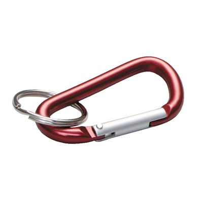 Lucky Line Aluminum Small 2-3/8" Carabiner Clip, Snap C-Shape Link Key Chain, Nickel-Plated Key Ring, Light Weight and Durable, Red, 1 Pack