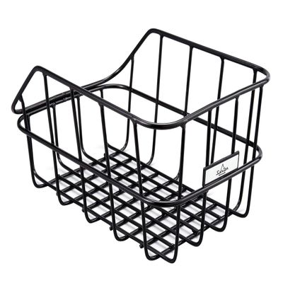 Bicycle Rear Basket Aluminum R420 Aluminum Rear Basket with Mounting Hardware RB-ALR420 Black