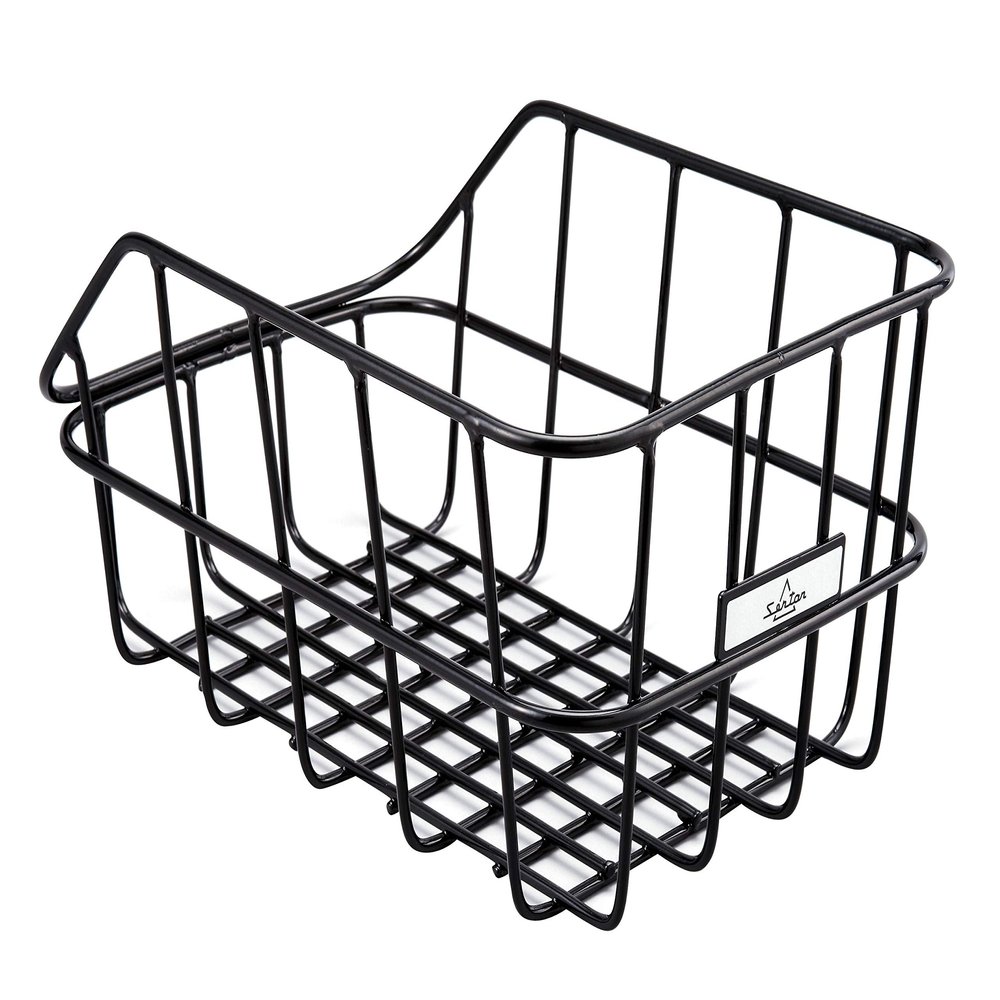 Bicycle Rear Basket Aluminum R420 Aluminum Rear Basket with Mounting Hardware RB-ALR420 Black
