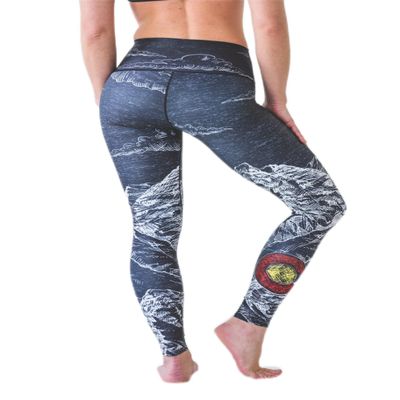 Colorado Mountain Sketch Yoga Pants (Small)