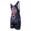 KO Sports Gear Unisex Wrestling Singlet for Adult Wrestlers - Wrestling Singlet for Men & Women - Bold Durable Uniform, Stretchy Breathable Material - Day of the Dead, Adult Large view 3