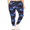 Leggings Depot Women's Relaxed fit Jogger Pants - Track Cuff Sweatpants with Pockets-R553, Medium, Galaxy view 2