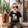 Boys 1st Birthday Outfit Mr One-Derful Tee Shirt for Boys 1st Birthday Shirt Short Sleeve Black Top view 4