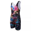 KO Sports Gear Unisex Wrestling Singlet for Adult Wrestlers - Wrestling Singlet for Men & Women - Bold Durable Uniform, Stretchy Breathable Material - Day of the Dead, Adult X-Large view 2