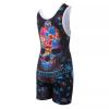 KO Sports Gear Unisex Wrestling Singlet for Adult Wrestlers - Wrestling Singlet for Men & Women - Bold Durable Uniform, Stretchy Breathable Material - Day of the Dead, Adult X-Large view 3