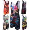 KO Sports Gear Unisex Wrestling Singlet for Adult Wrestlers - Wrestling Singlet for Men & Women - Bold Durable Uniform, Stretchy Breathable Material - Day of the Dead, Adult Medium view 1