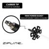 Zipline Blurr 16.0 Graphite Composite Downhill Ski Poles - Lightweight, Freeride All-Mountain, Vibration Dampening (White, 50" in./127 cm) view 4