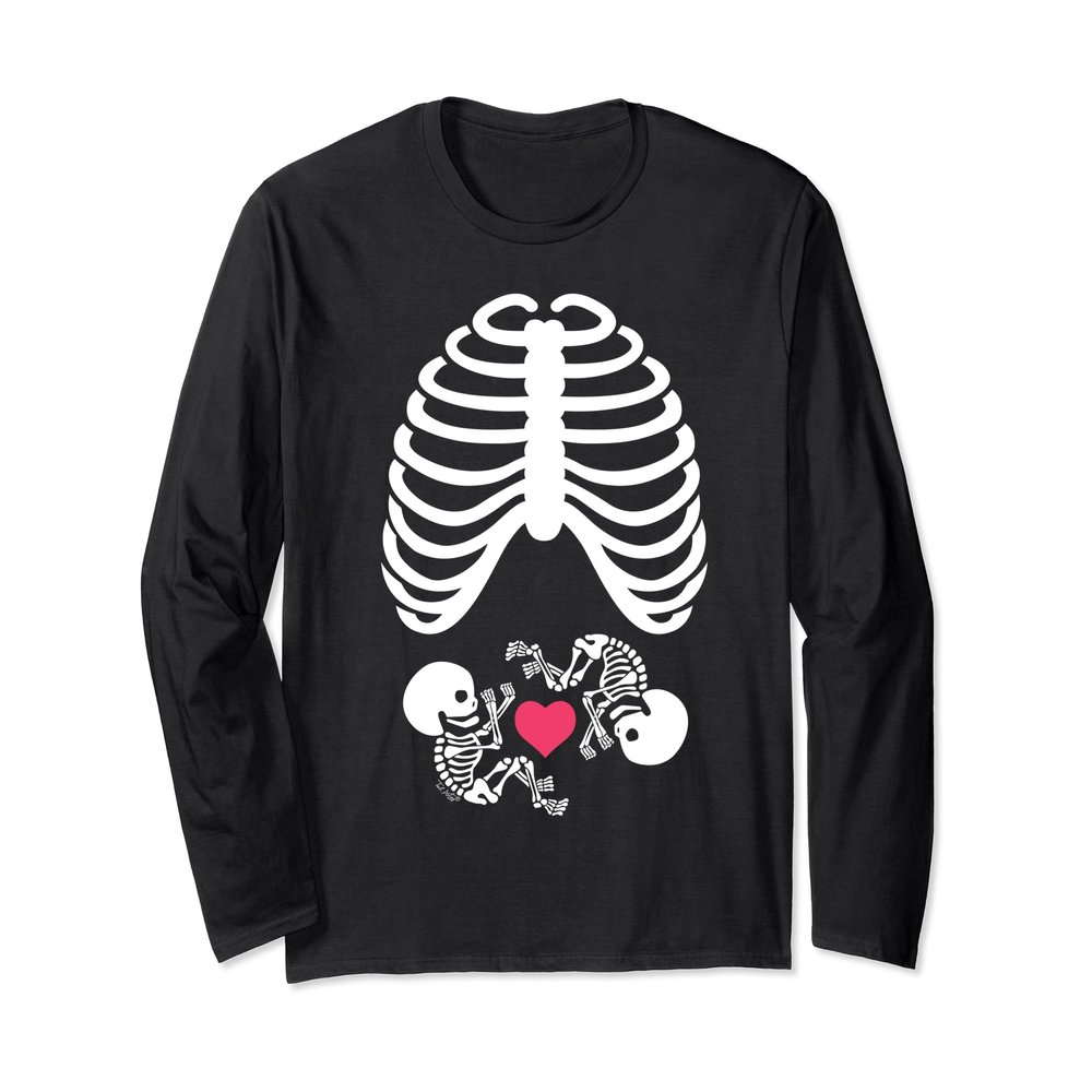 Halloween Rib Cage Pregnancy Expecting Twins Baby Love|Long