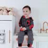 2T Boys Clothes Toddler Boy Cute Outfit Long Sleeve Hoodie Outfit Plaid Sweatshirt Pants Set Little Boy Clothes 2T 3T Red view 2
